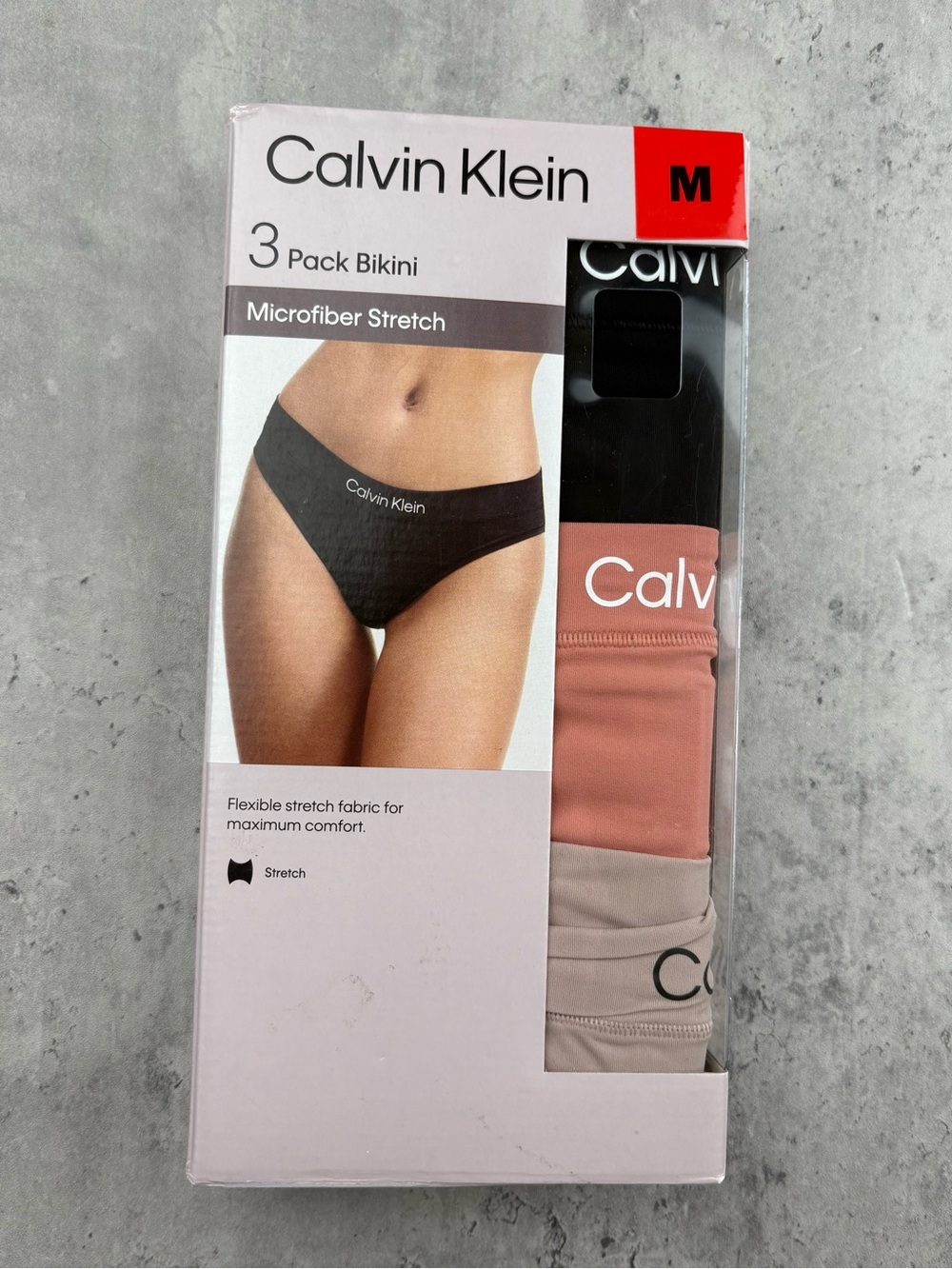 Calvin Klein women’s 3 pack bikini microfiber stretch panties size medium